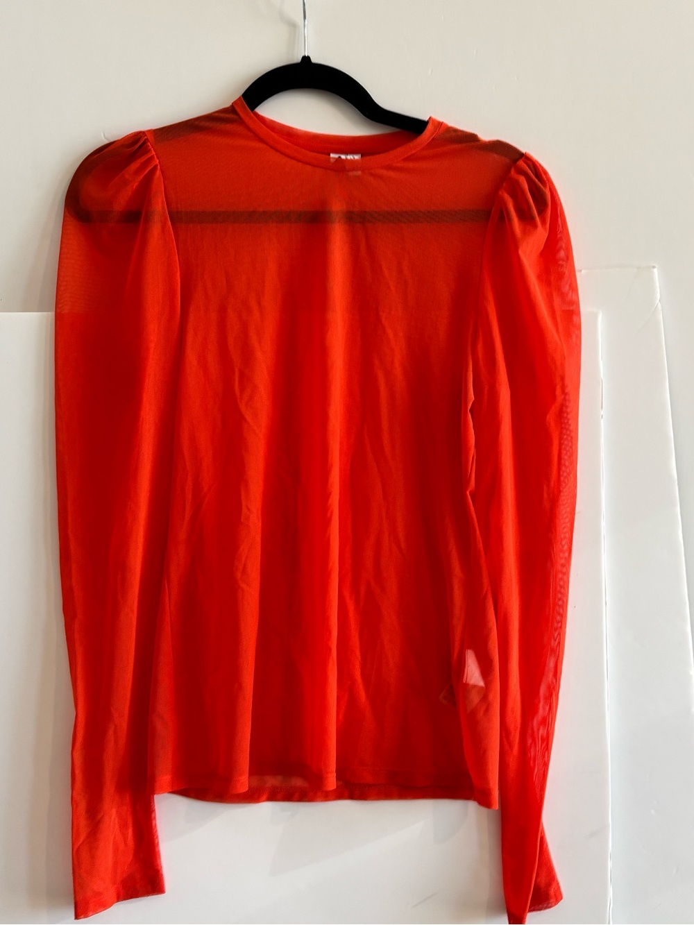 & Other Stories Red Sheer Long Sleeve Tee